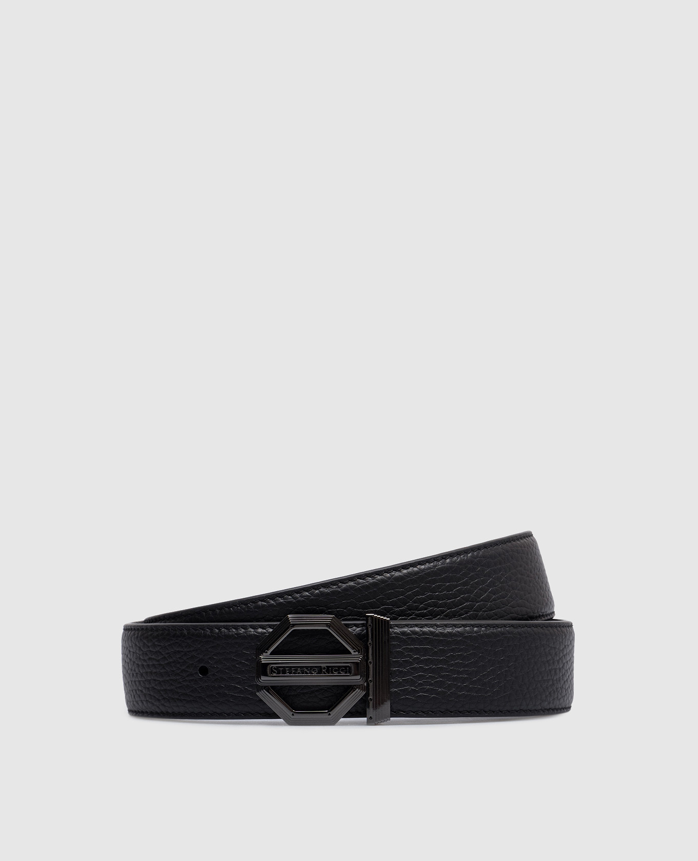 

Black leather strap with logo Stefano Ricci