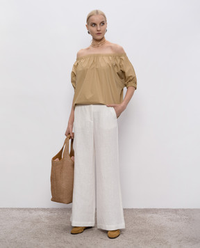 Solotre White linen pants M1D0033