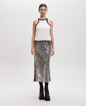 The Attico White midi dress with sequins 250WCW00180MIX014SP