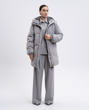 Simonetta Ravizza Aretha grey wool and cashmere shirt F05SH97T104