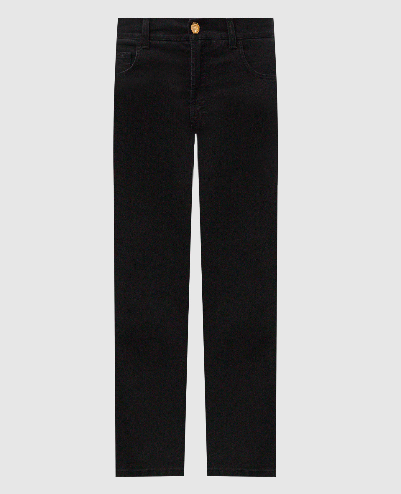

Black jeans with a leather patch Stefano Ricci
