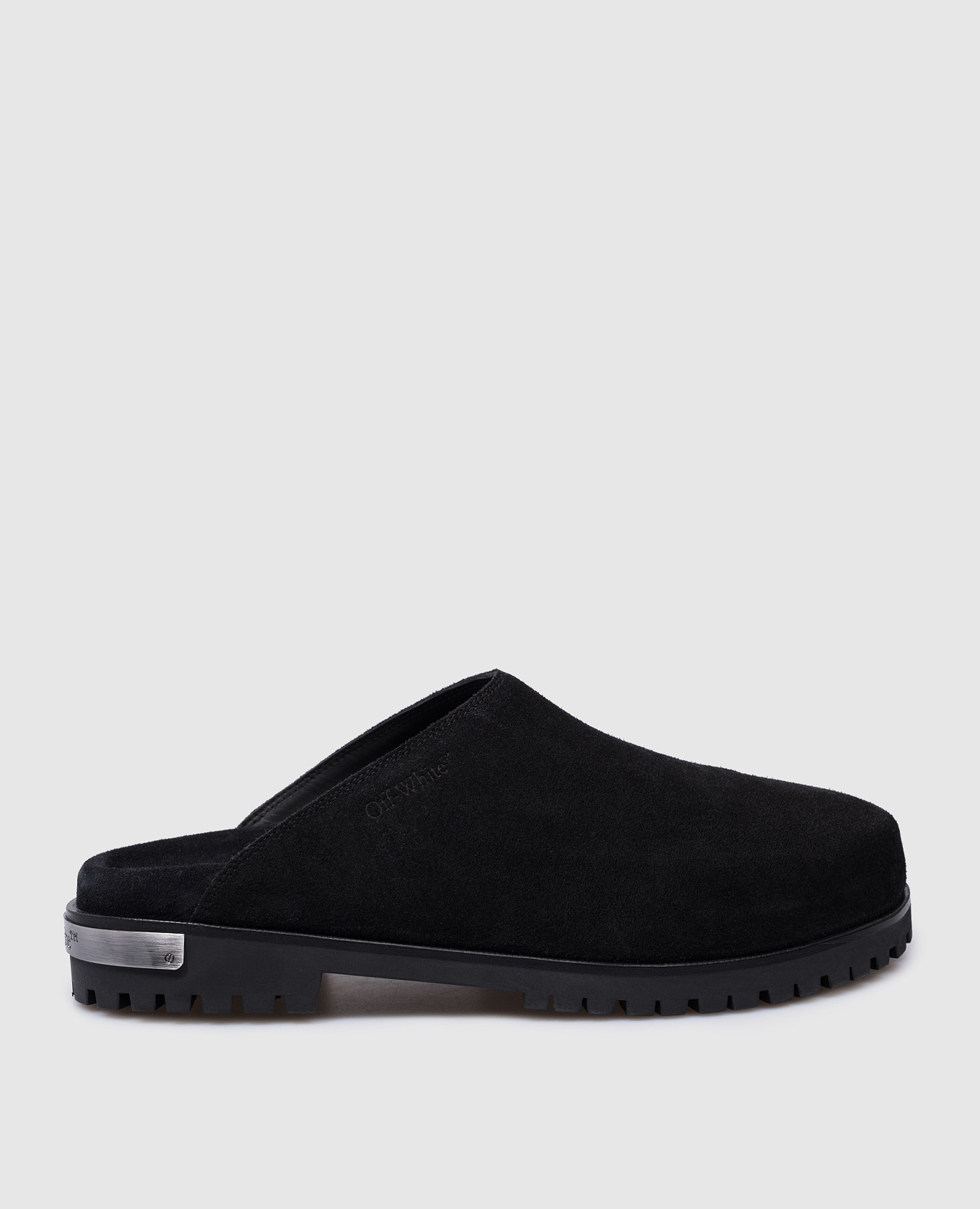 

Black suede mules with metallic logo Off-White