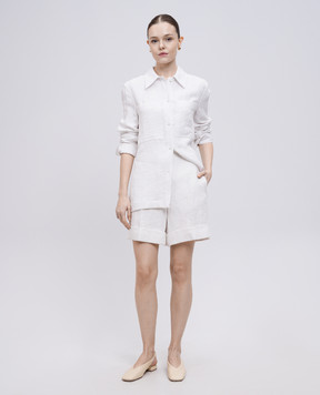 Jil Sander White linen shirt with a reaper effect J02DL0226J60083