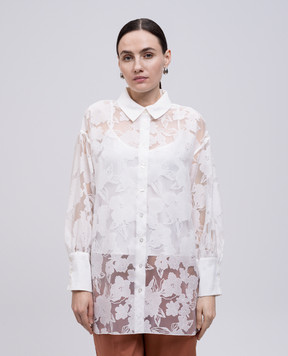 Twinset White blouse with floral pattern 251AP2411