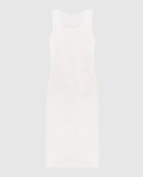 The Row White midi dress Jovienne with linen 8810Y889