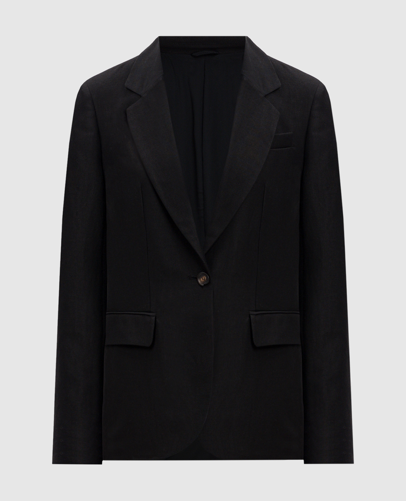 

Black linen jacket with monil chain Brunello Cucinelli