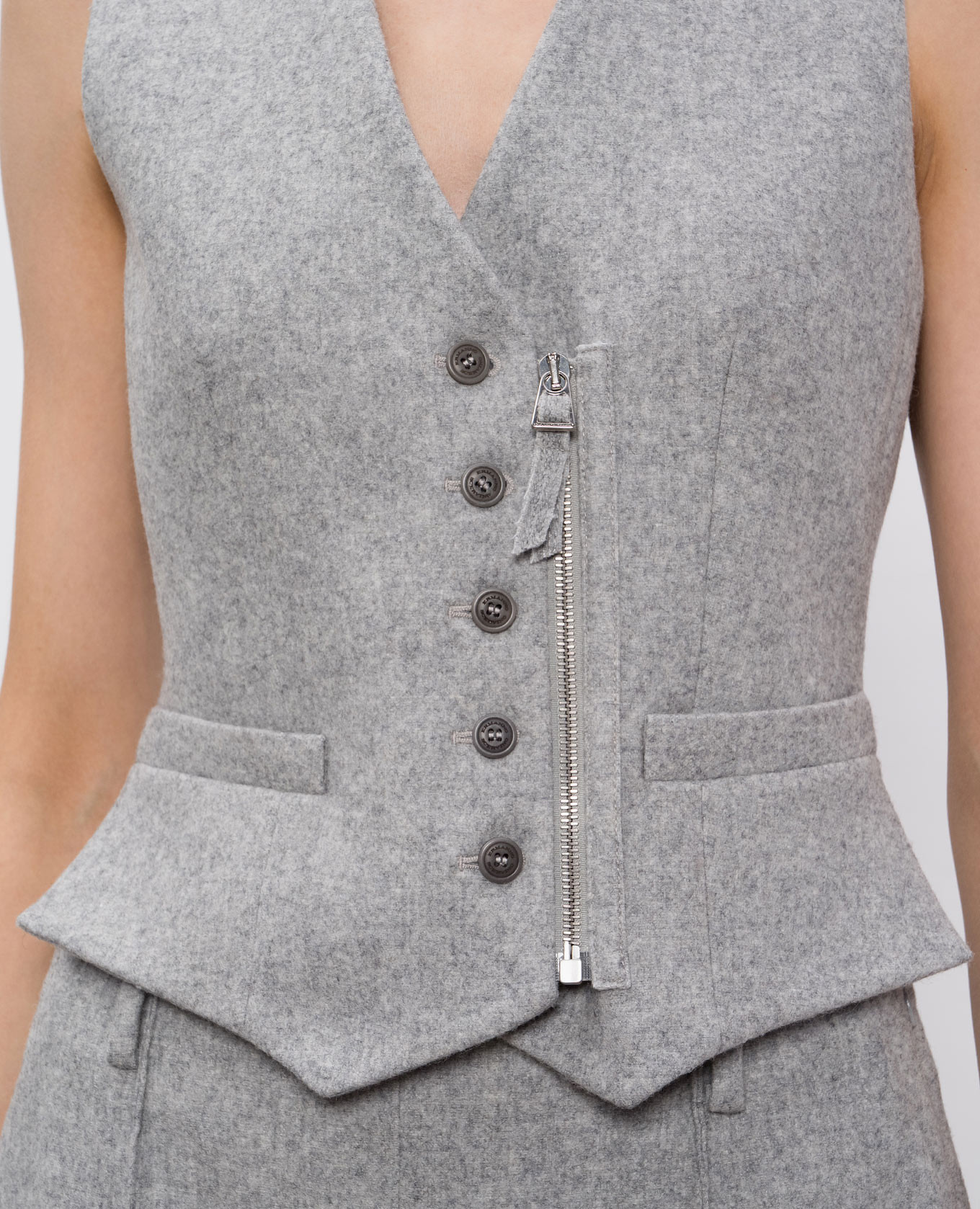 

Gray vest with wool Ermanno Scervino, Grey