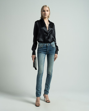 Tom Ford Blue skinny jeans with a distressed effect PAD113DEX223