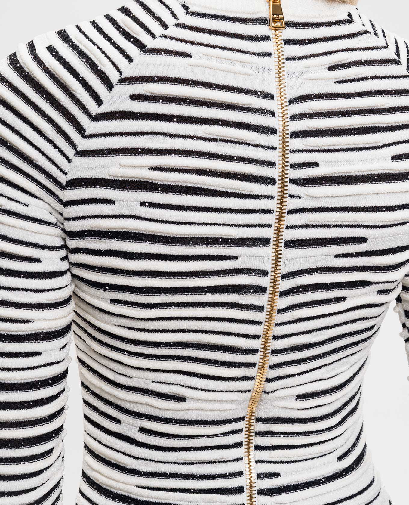 White mini dress with textured pattern Balmain 5
