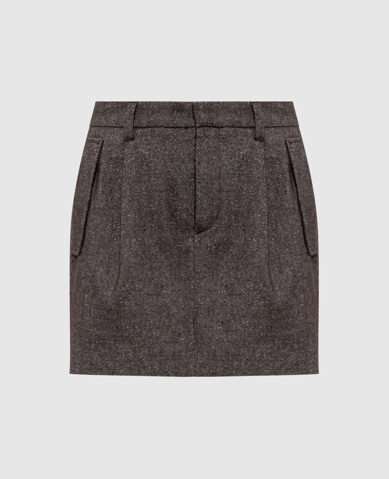 

Brown wool and linen mini skirt Brunello Cucinelli
