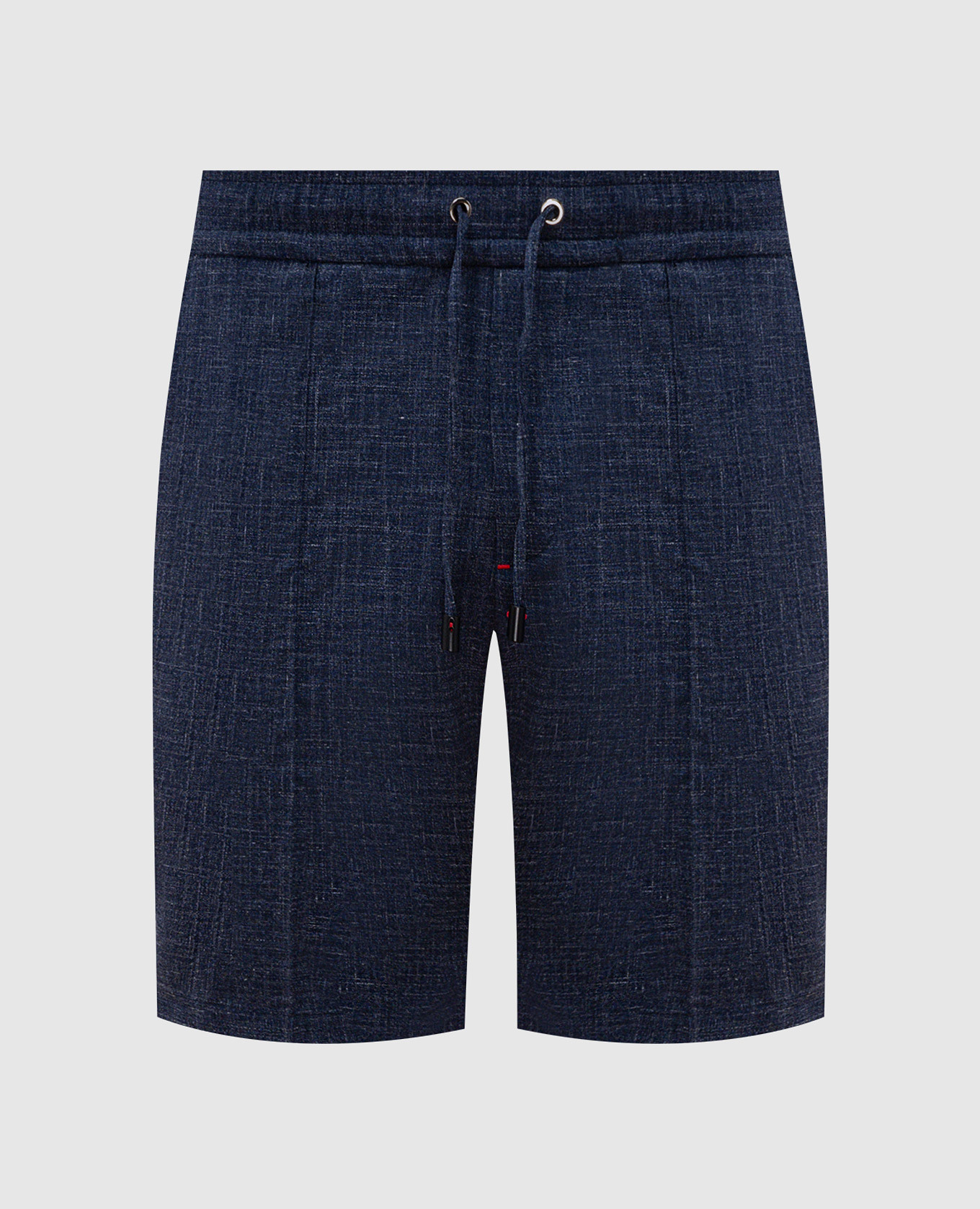 

Blue shorts in wool, silk and linen with embroidered emblem ISAIA
