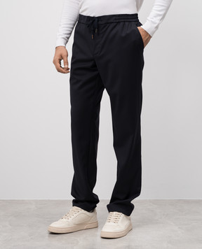 CAPOBIANCO Blue pants made of wool 17M805WR005056