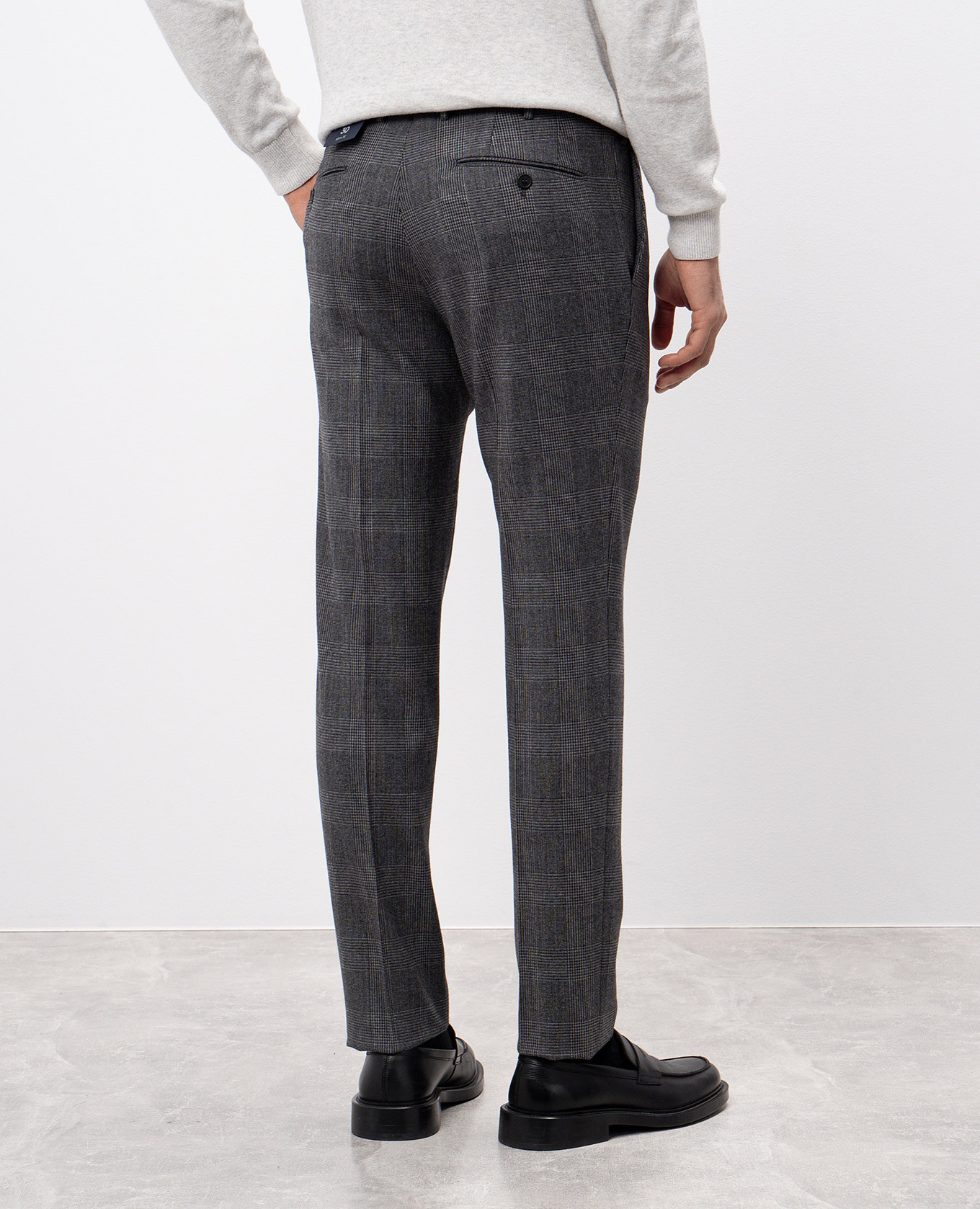 

Gray checked wool and cashmere trousers Incotex, Grey