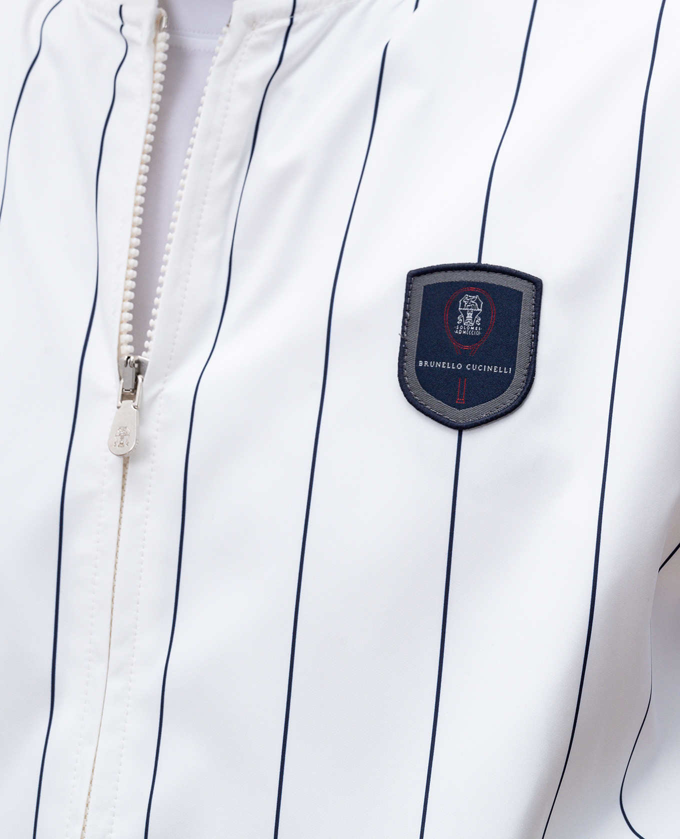 

White striped vest with logo patch Brunello Cucinelli