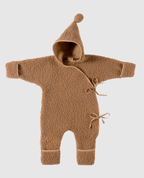 Binibamba Children's brown merino wool jumpsuit SNUGGLESUIT