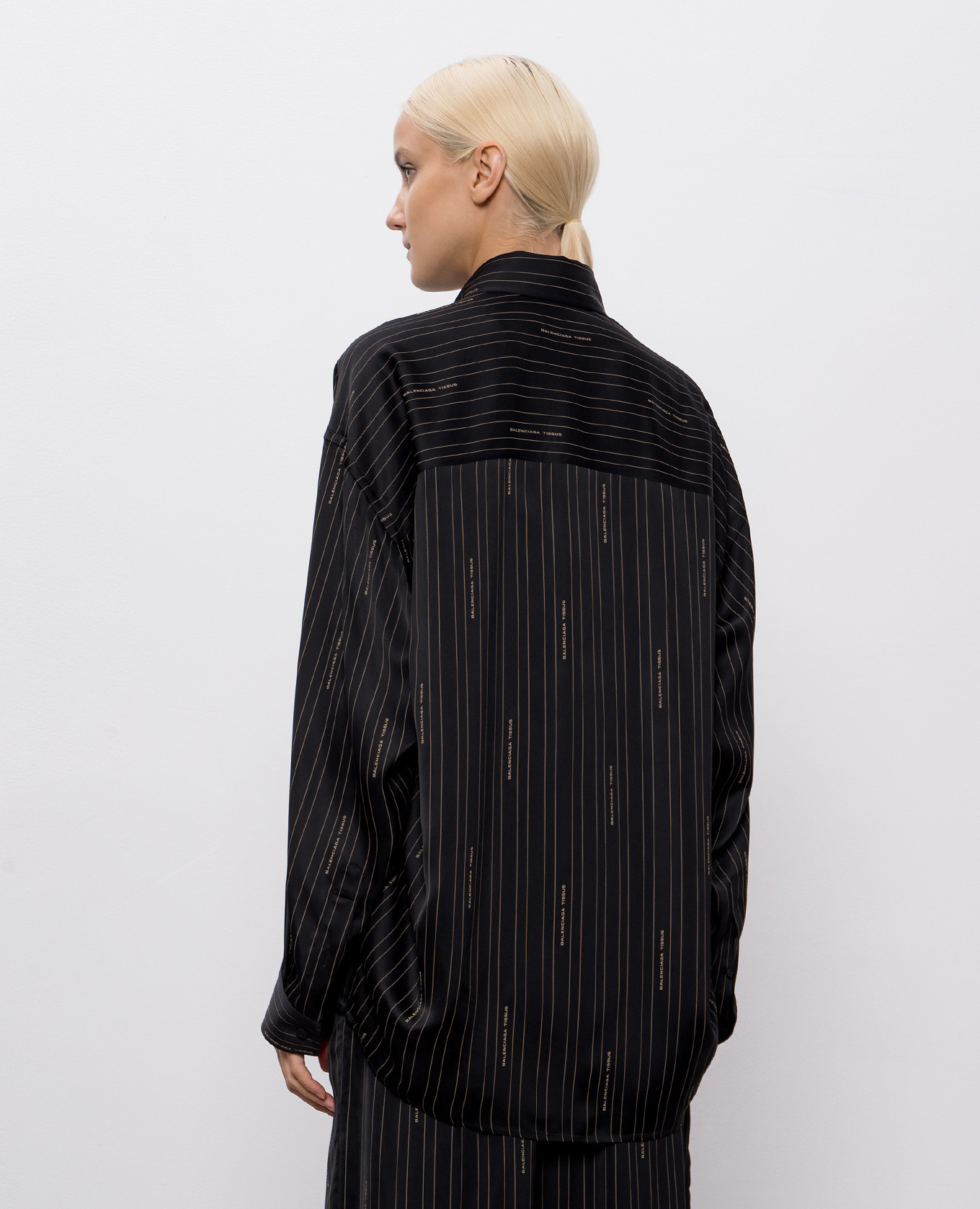 

Black striped blouse with logo print Balenciaga