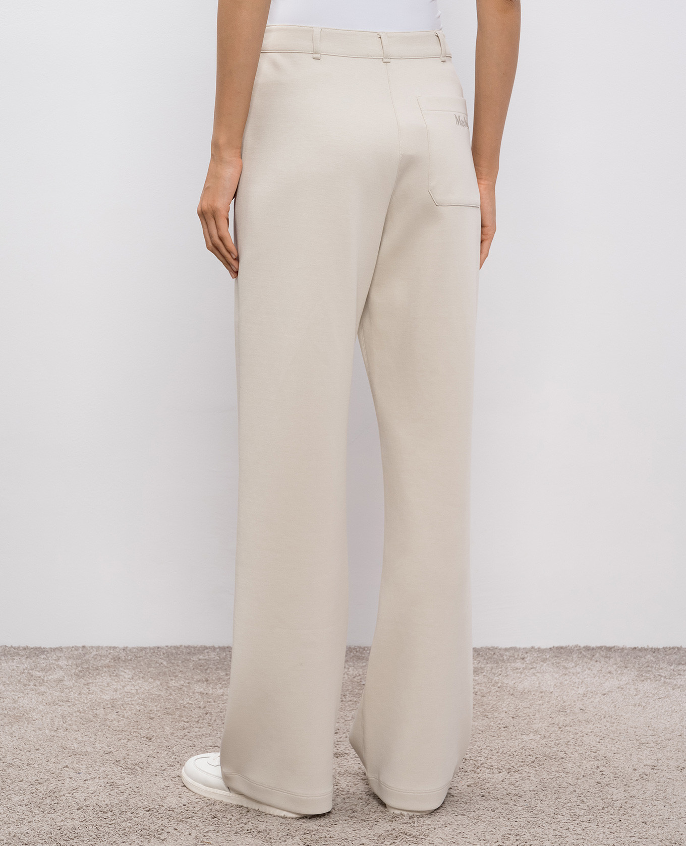 Beige RONNIE pants with logo embroidery Max Mara 4