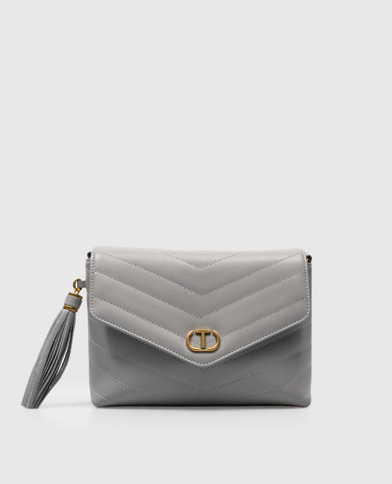 

Dreamy logo quilted gray leather bag Twinset, Grey