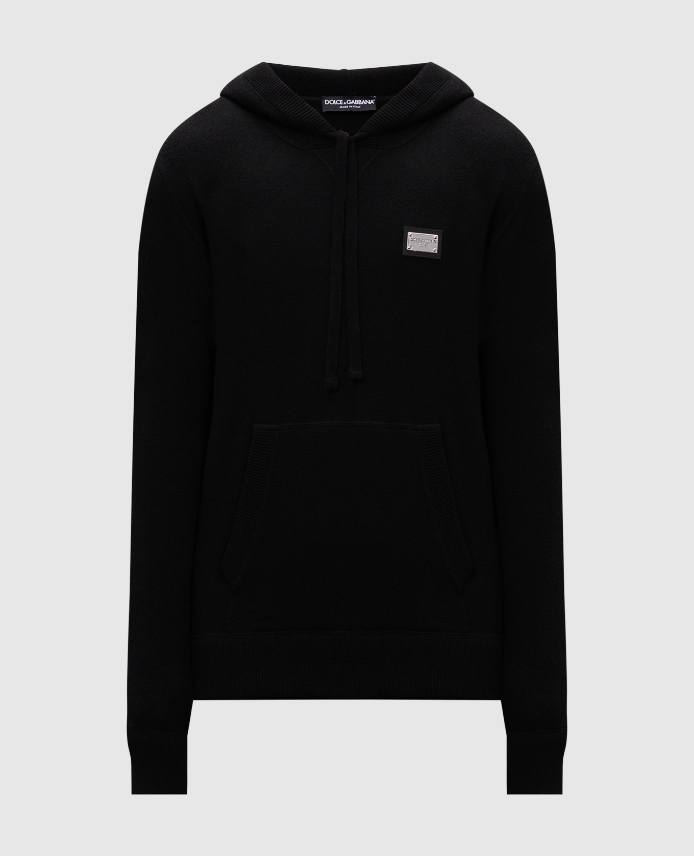 

Black logo wool and cashmere hoodie Dolce&Gabbana