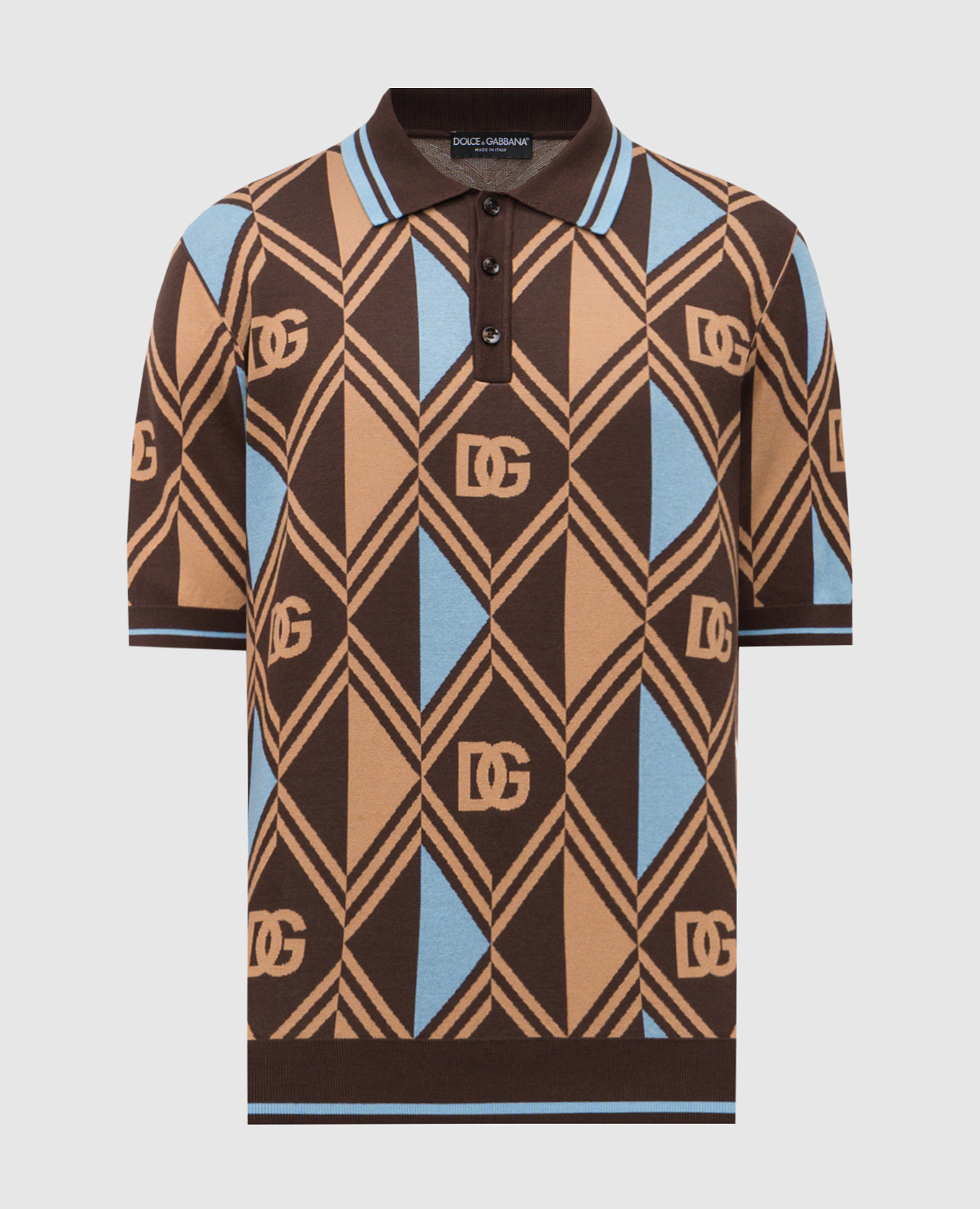 

Brown polo shirt with geometric pattern Dolce&Gabbana