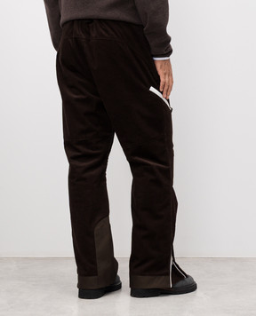 Brunello Cucinelli Brown corduroy ski pants with emblem MM180KP06