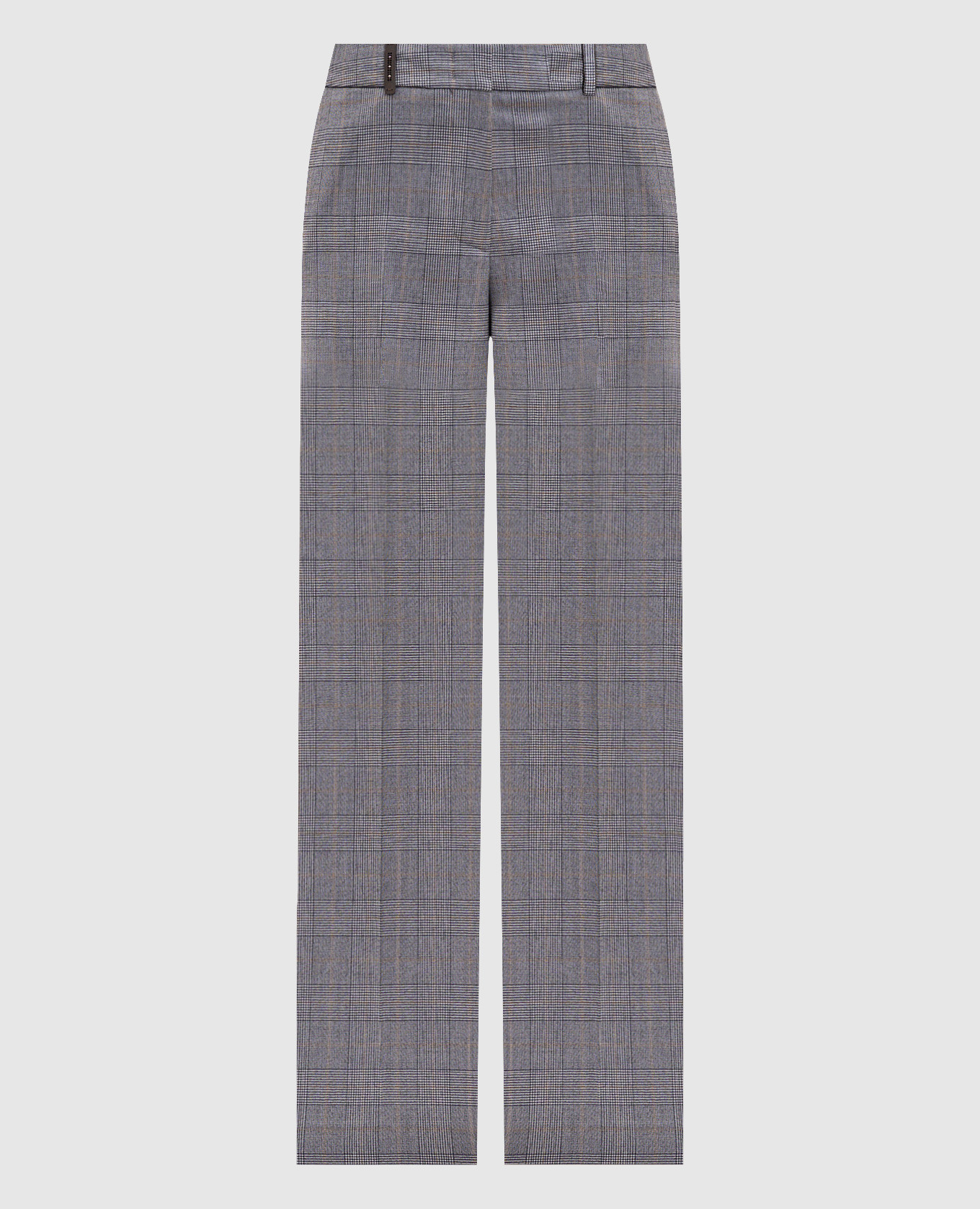 Gray wool checked pants Peserico