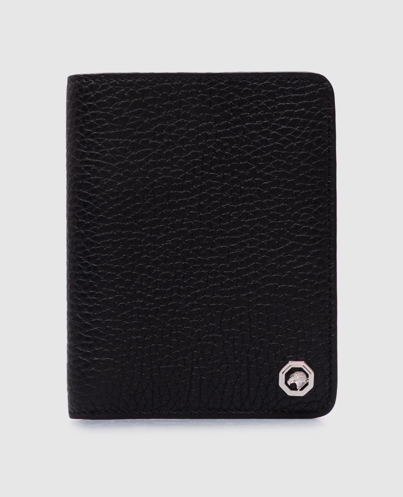 

Black leather wallet with logo emblem Stefano Ricci