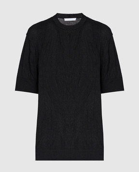 Helmut Lang Black wool jumper with logo pattern O02HW701