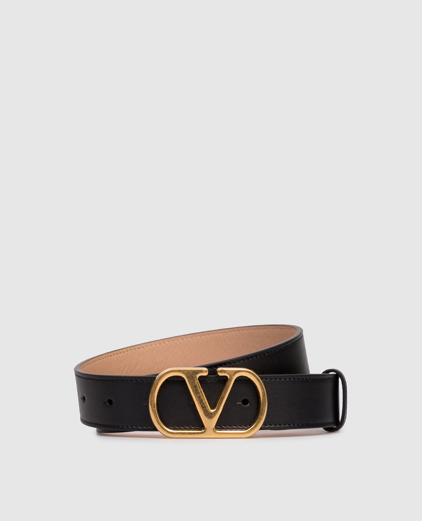 

Reversible leather belt with logo Valentino, White