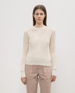 Peserico Beige jumper with sequins S99148F0509110