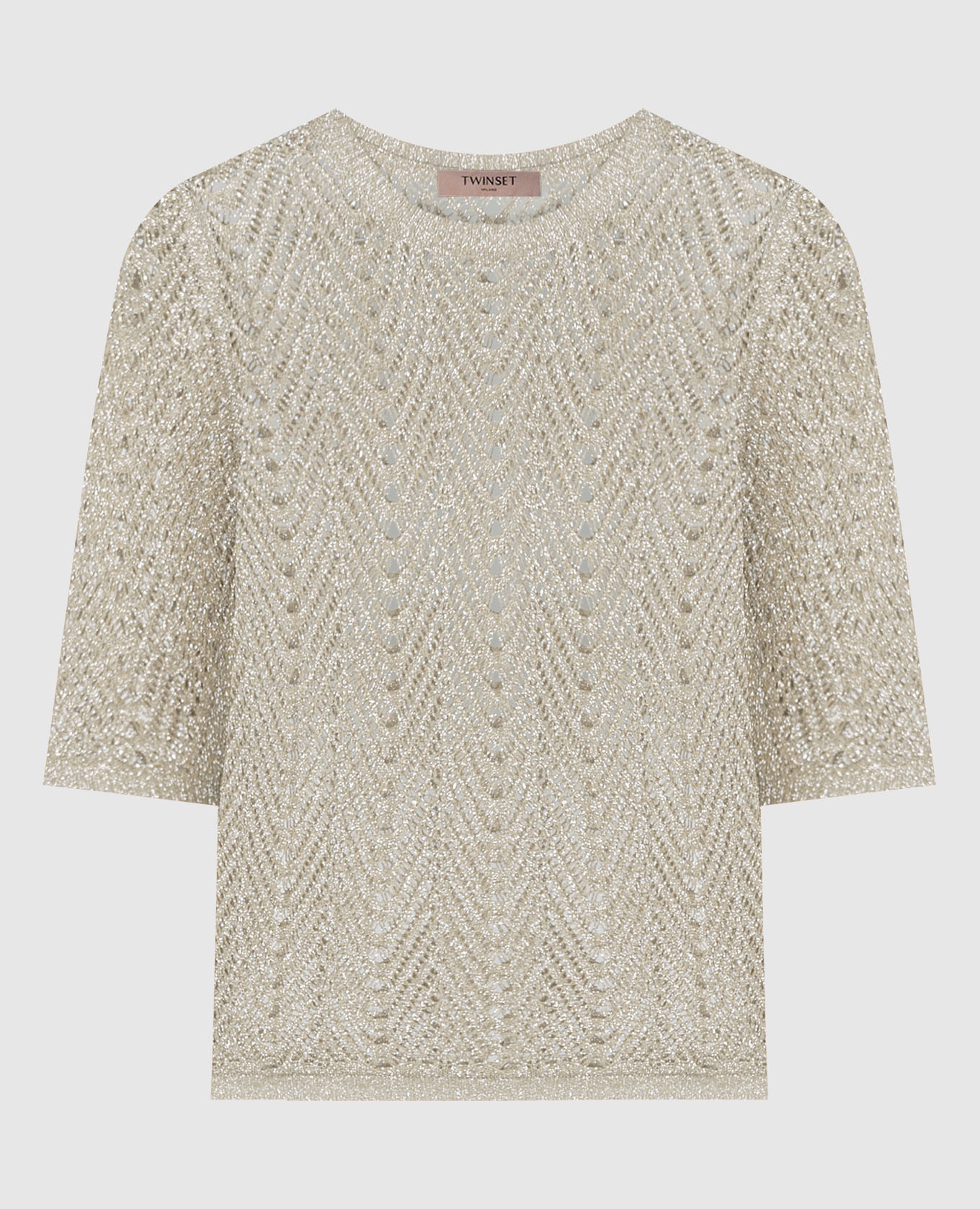 

Beige openwork jumper with lurex Twinset