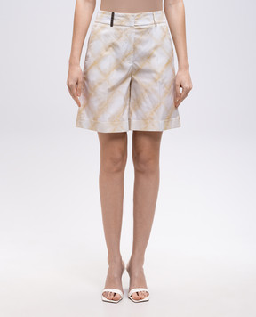 Peserico White shorts with geometric print P0414008007