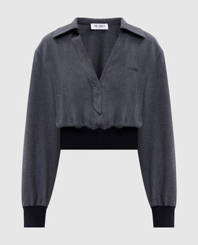 The Attico Gray blouse with logo embroidery 251WCE00004PLL007AA