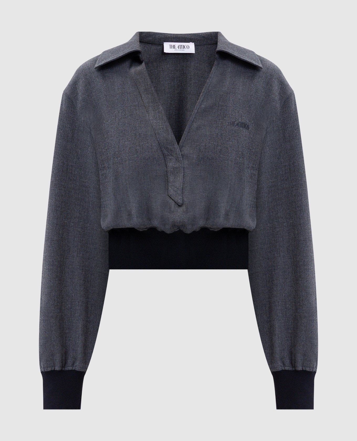 

Gray blouse with logo embroidery The Attico, Grey