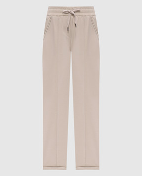 Brunello Cucinelli Beige sweatpants with monil chain MH827FB799