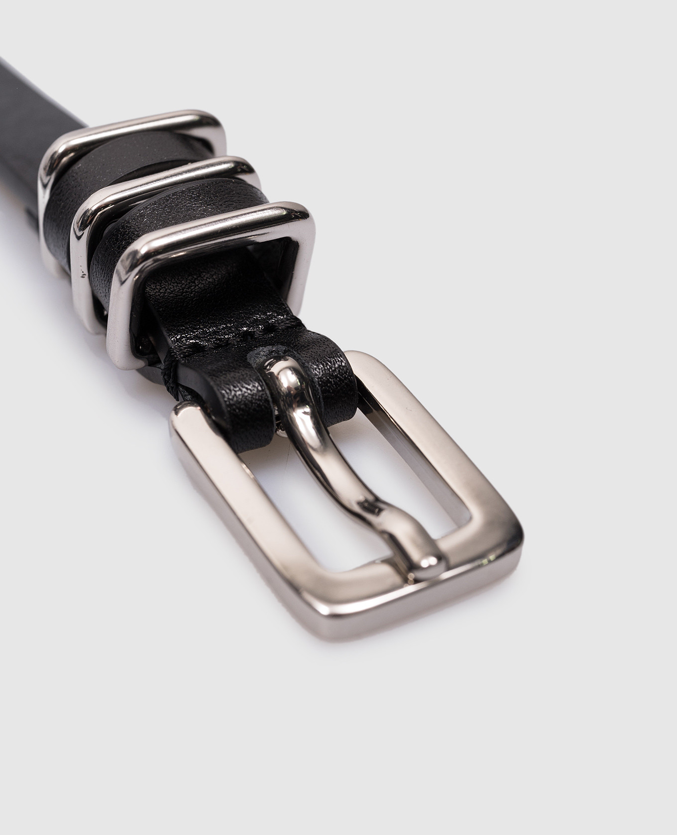 Black leather belt in two turns with logo Gianni Chiarini 4