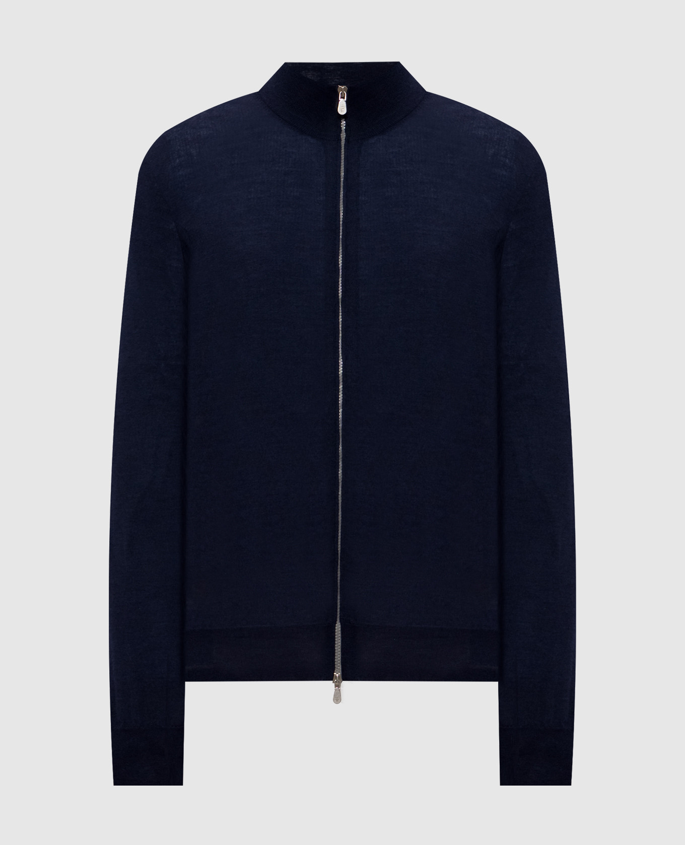 Blue wool and cashmere cardigan