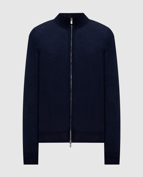 Brunello Cucinelli Blue wool and cashmere cardigan M2400106