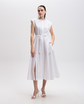 Peserico White shirt dress with monil chain S02779A01979