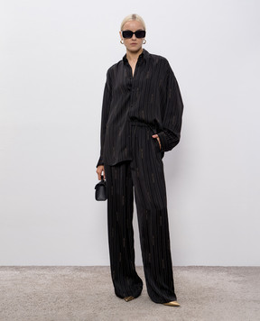 Balenciaga Black striped blouse with logo print 841012TSLA6