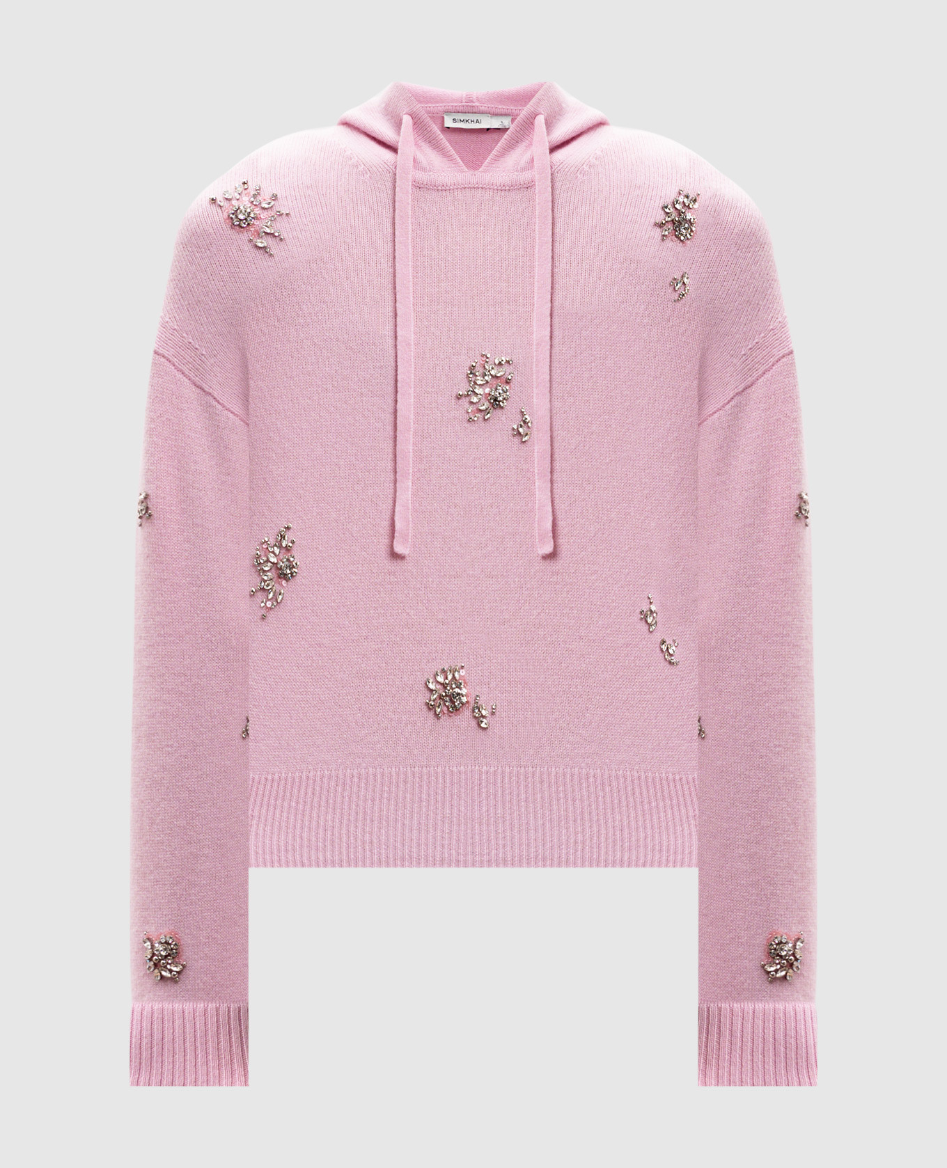 

Karmen pink wool and cashmere hoodie with crystals Simkhai
