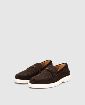Versace Giuliano brown suede loafers 10175911A14340