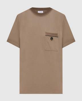 Brunello Cucinelli Brown T-shirt with monil chain M0T81VE210