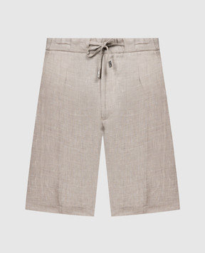 Enrico Mandelli Beige linen, wool and silk shorts GYMSHO5334