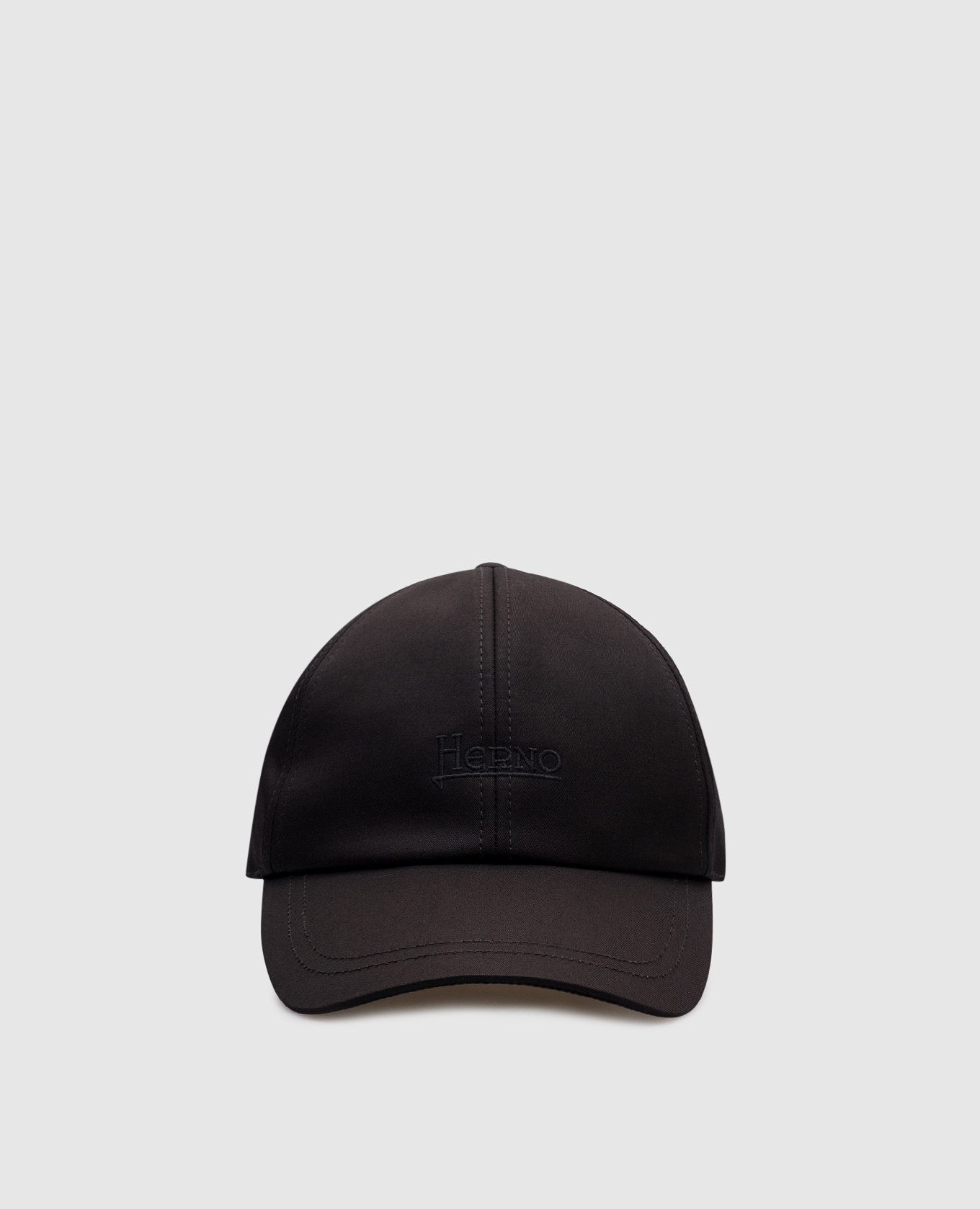 Black cap with logo embroidery Herno