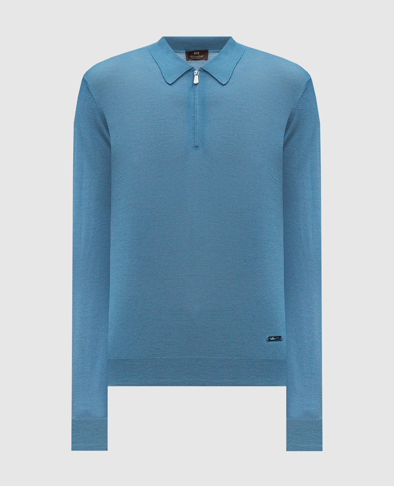 

Blue wool polo shirt Enrico Mandelli, Light blue