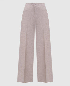 Peserico Beige checked wool pants A0456906413