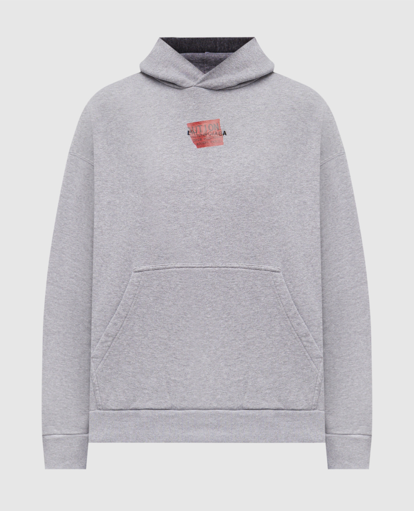 Grey melange hoodie with logo Balenciaga