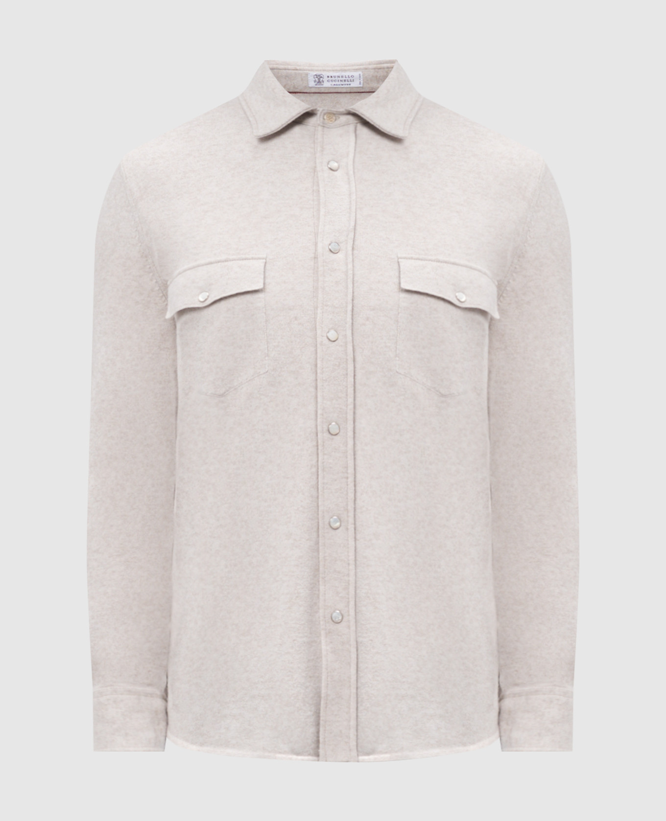 

Beige shirt made of wool, cashmere and silk Brunello Cucinelli, Бежевый
