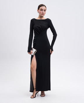 Twinset Black maxi dress with drape 252TF2030